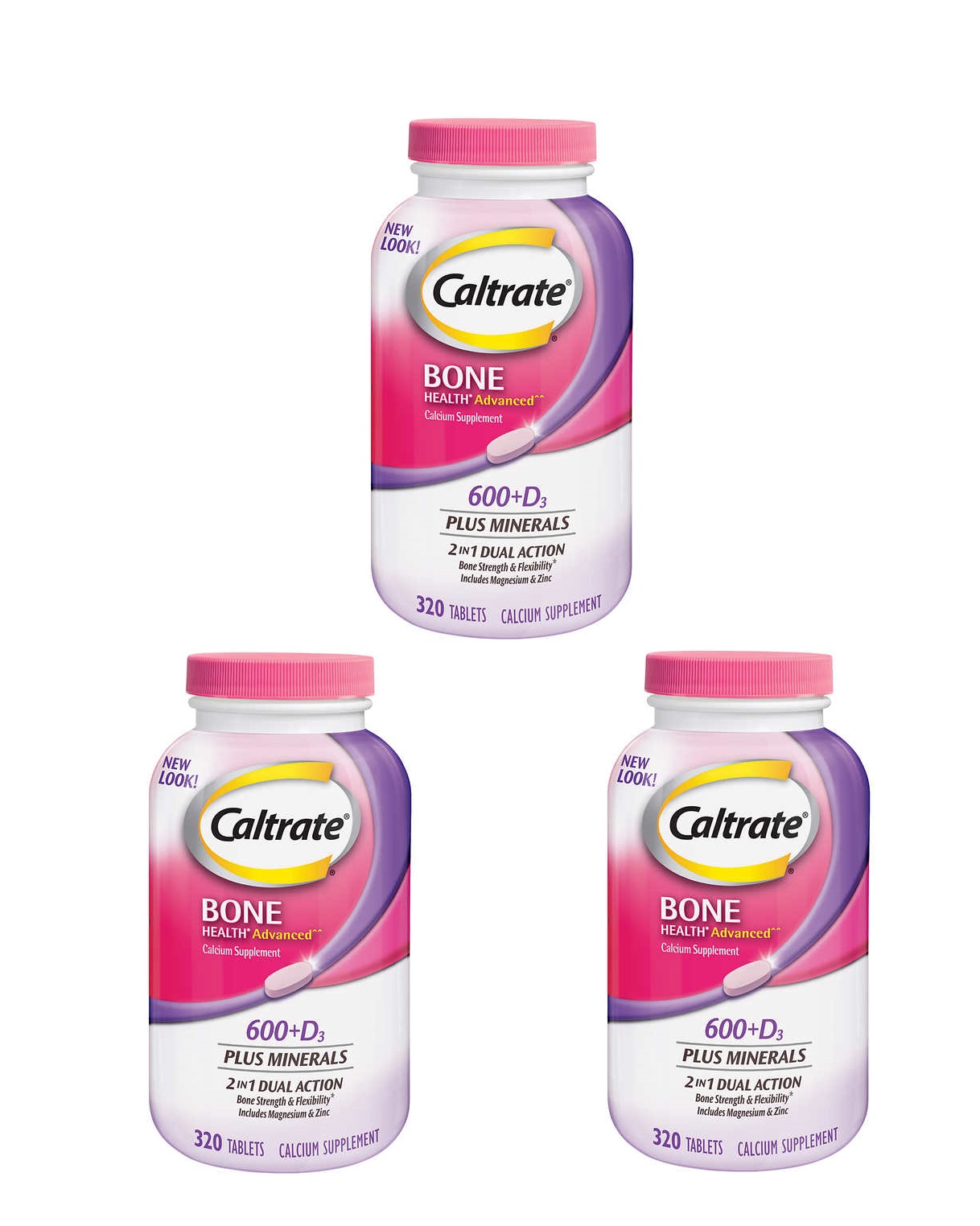 美國挺立鈣片(添加維他命D) Caltrate 600+D Calcium 320顆(一組3瓶)